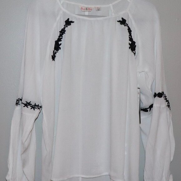 River & Rose Black and White Hi Low Top Size L - Picture 1 of 5